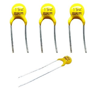 Capacitor Disco Cerâmico 1500pF 1KV 20% AVX (5SR152MACCI) Código 152