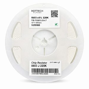 Resistor 220K Ohm 0603 1/10W 5% RI0603L224JT – 5000PCS