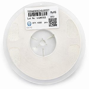 TCC0603C0G240J500CT Capacitor 24pF 50V C0G 0603 5% – Rolo 4000pcs