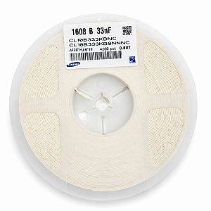 Capacitor SMD 33nF 50V X7R 1608 CL10B333KB8NC 10% – Rolo 4.000 peças