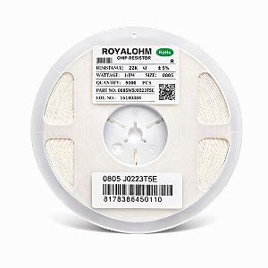 Resistor SMD 0805 22KΩ 1/8W 5% Thick Film (0805W8J0223T5E) Rolo 5000