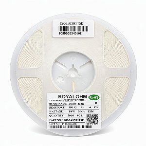 Resistor SMD 1206 390Ω 1/4W 5% Thick Film (1206W4J0391T5E) Rolo 5000