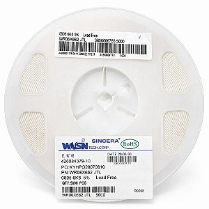 WR08X682 JTL Resistor SMD 6K8 0805 1/8W 5% – Bobina 5.000 Unidades