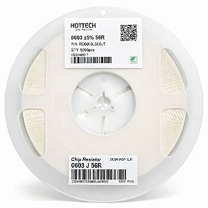 Resistor SMD 56 Ohms 0603 0.1W 5% (RI0603L560JT) - Rolo 5.000 Unidades