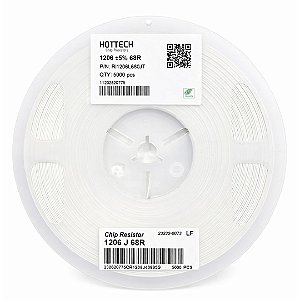 Resistor 68 Ohms SMD 1206 0.25W 5% RI1206L680JT – Rolo com 5000 Peças