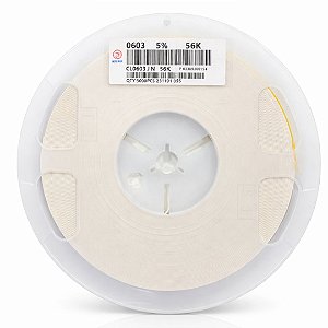 Resistor Chip 56K Ohms SMD 0603 1/10W 5% (CL0603 J N 56K) - Rolo 5K