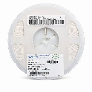 Resistor SMD 3.9KΩ 0805 1/8W ±5% WR08X392JTL – Reel 5000 Peças