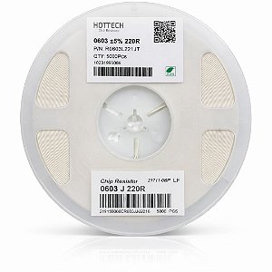 Resistor SMD 0603 220Ω 1/10W 5% Thick Film (RI0603L221JT) Rolo 5000