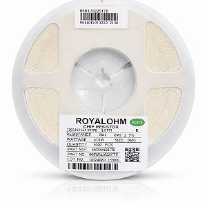 Resistor SMD 0603 2.2MΩ 1/10W 5% Thick Film (0603WAJ0225T5E) Rolo 5000