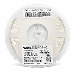 Capacitor Multicamadas MLCC 10nF 50V X7R SMD 0805 ±10% – Rolo 4000