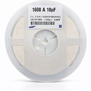 Capacitor Multicamadas MLCC 10µF 10V X5R SMD 0603 ±10% – Rolo 4000