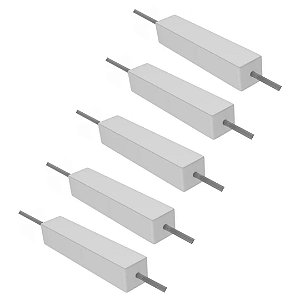 Resistor Wirewound 1.2Ω 10W Axial Porcelana Branco Tolerância 5% 1R2
