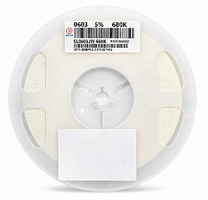 CL0603JN 680K – Resistor SMD 680KΩ 0603 Tolerância 5% Rolo 5000 Peças