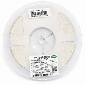 Resistor SMD 680K 0603 100mW 5% Royalohm 0603WAJ0684T5E - 5000 Peças