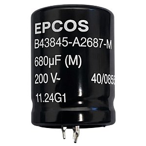 Capacitor Elco Snap-In EPCOS B43845A2687M 680uF 680mF 200V 25x35mm