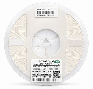 Resistor Chip 680R 0805 1/8W 5% Royalohm 0805W8J0681T5E – Rolo 5.000