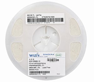 Resistor Chip SMD 56K 0805 1/8W 5% (WR08X563 JTL) – Reel 5000 Unidades
