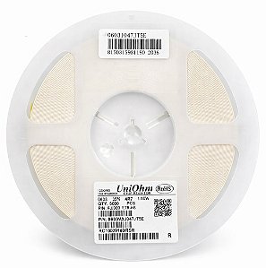 Resistor SMD 0603 4R7 (4.7R) 1/10W 5% 0603WAJ047JT5E – Rolo 5000pcs