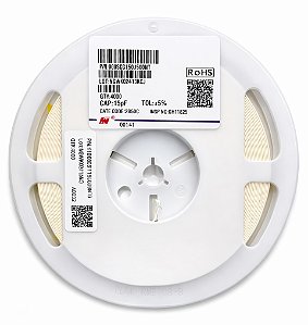Rolo 4000x Capacitor SMD 0805 15pF 50V C0G ±5% PN 0805CG150J500NT