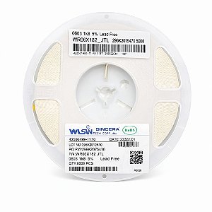 Resistor 1K8Ω SMD 0603 1/10W 5% Walsin WR06X182JTL – 5.000 Unidades
