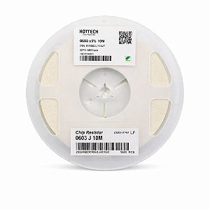 Resistor SMD 10MΩ 0603 1/10W 5% Rolo 5000 Unidades