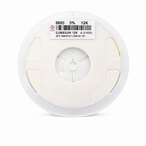 Resistor SMD 12KΩ 0603 1/10W 5% Rolo 5000 Unidades