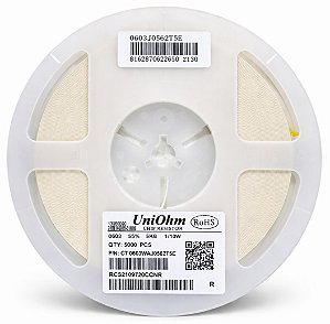 5000 Peças Resistor SMD 5.6K (5K6) 0603 0.1W 5% CT0603WJA0562T5E