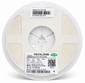 Resistor 1.2M SMD 0805 1/8W 5% Royalohm 0805W8J0125T5E - 5.000 Peças