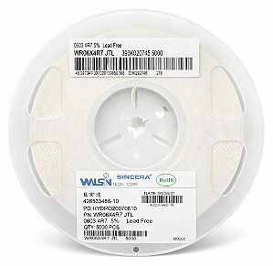WR06X4R7JTL Resistor SMD 4R7 0603 1/10W 5% - Rolo com 5000 Unidades