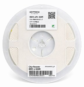 Resistor 620R SMD 0603 0.1W ±5% RI0603L621JT – Carretel 5000 Unidades