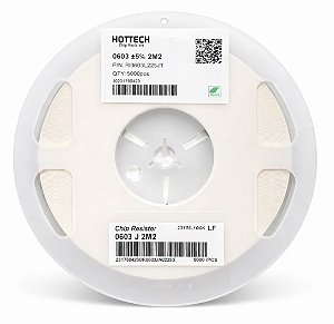 Resistor SMD 2M2 Ohms 0603 1/10W 5% RI0603L225JT - Bobina 5000 Peças