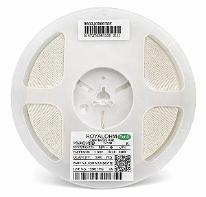 Rolo 5.000x Resistor Chip SMD 56R 0603 0.1W 5% Royalohm 0603WAJ0560T5E