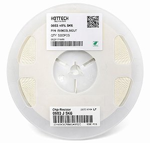 Resistor 5K6 SMD 0603 1/10W 5% RI0603L562JT – Embalagem 5.000 Unidades