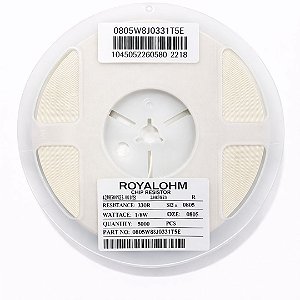 Resistor SMD 0805 330 Ohms 1/8W 5% – Embalagem 5.000 Unidades (0805W8J0331T5E)