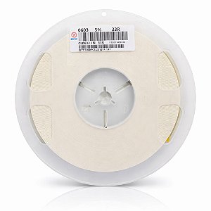 Resistor SMD 0603 33 Ohms 1/10W 5% – Embalagem 5.000 Unidades (CL0603JN 33R)