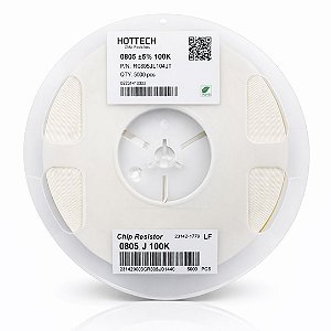 Resistor SMD 0805 100K Ohms 1/8W 5% – Embalagem 5.000 Unidades (RI0805L104JT)