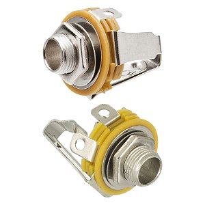 Conector de Áudio Jack P10 Fêmea Estéreo Tipo Aberto