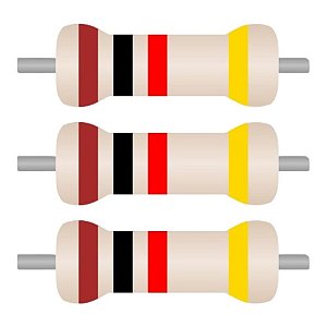 Resistor 1KΩ 1/6W 5% Axial PTH CR12 - Pacote com 100 Unidades