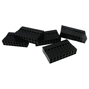 Conector Modu Fêmea 18P Dupla Linha 2.54mm 180°