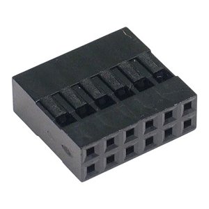 Conector Fêmea Duplo 12 Vias (2x6) 2,54mm 180° Modu – TR8531-06