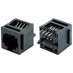 Conector Ethernet RJ45 8P8C 180º Fêmea TFC-88P Metaltex Placa PCB