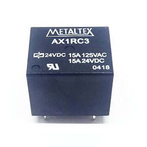Relé Miniatura 24VDC 15A 5 Pinos AX1RC3 Metaltex PTH