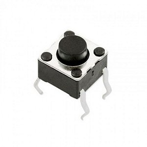 Switch Táctil 6x6x4.3mm PTH 4 Pinos 180° SPST Push Momentary