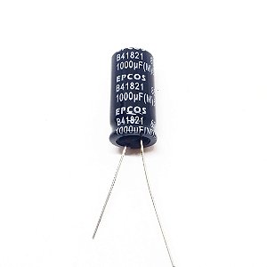 Capacitor 1000µF 50V Eletrolítico Radial 85°C B41821 Epcos Alta Confiabilidade