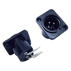 Conector LS1031 Speakon Macho 3 Vias 90 Graus Painel Plástico