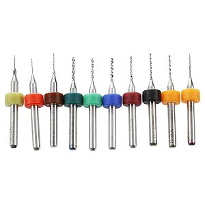 Set 10 Brocas 0.3mm a 1.2mm para Micro Retífica e Circuitos PCB