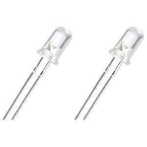 LED 5mm Verde Transparente Alto Brilho 20k mcd 20mA PTH Alta Intensidade