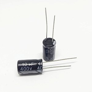 Capacitor Eletrolítico Radial 10uF 400V 105°C 18x10mm Alta Tensão