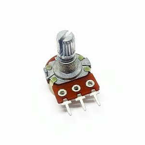 Potenciômetro Ajustável 100KΩ Linear WH148-1 B100K 15mm 3 Pinos
