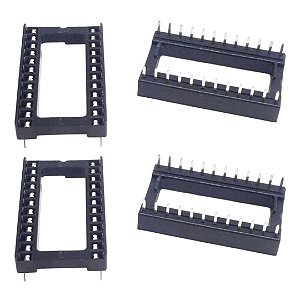 Soquete DIP-24 MAC24 PTH Largo para Circuito Integrado